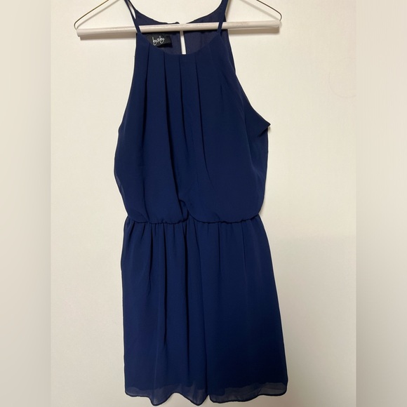 BY & BY NAVY STRAPPY JUNIOR DRESS SIZE L - Picture 1 of 7